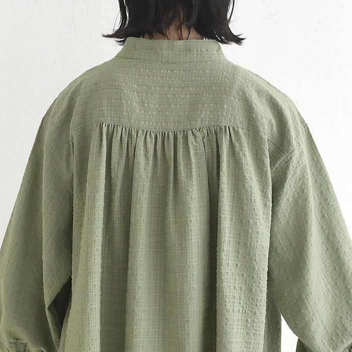早割10％OFFクーポン ブラウス 綿レーヨンリップル earth_eco_loco  秋冬 30代 40代 50代 26AW0821, | earth_eco_loco | 15