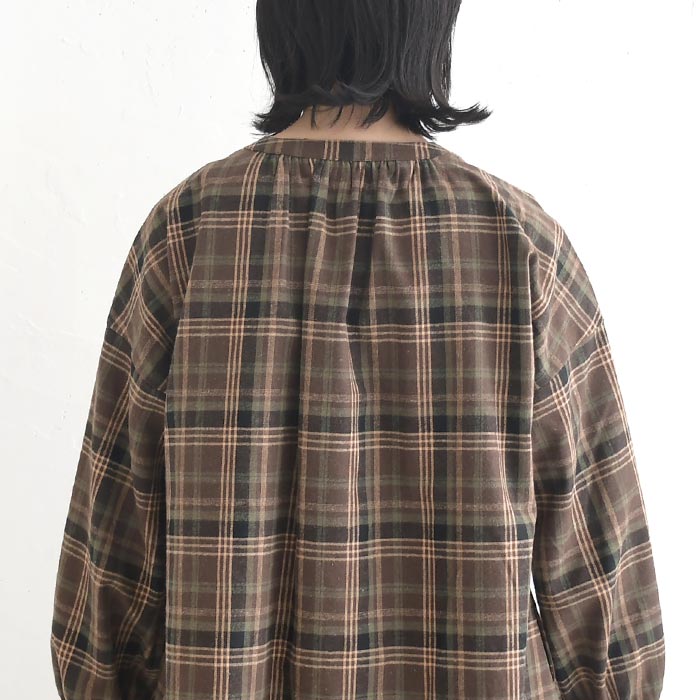 チュニックブラウス 微起毛 コットンチェックearth_eco_loco  秋冬 26AW1009, | earth_eco_loco | 15