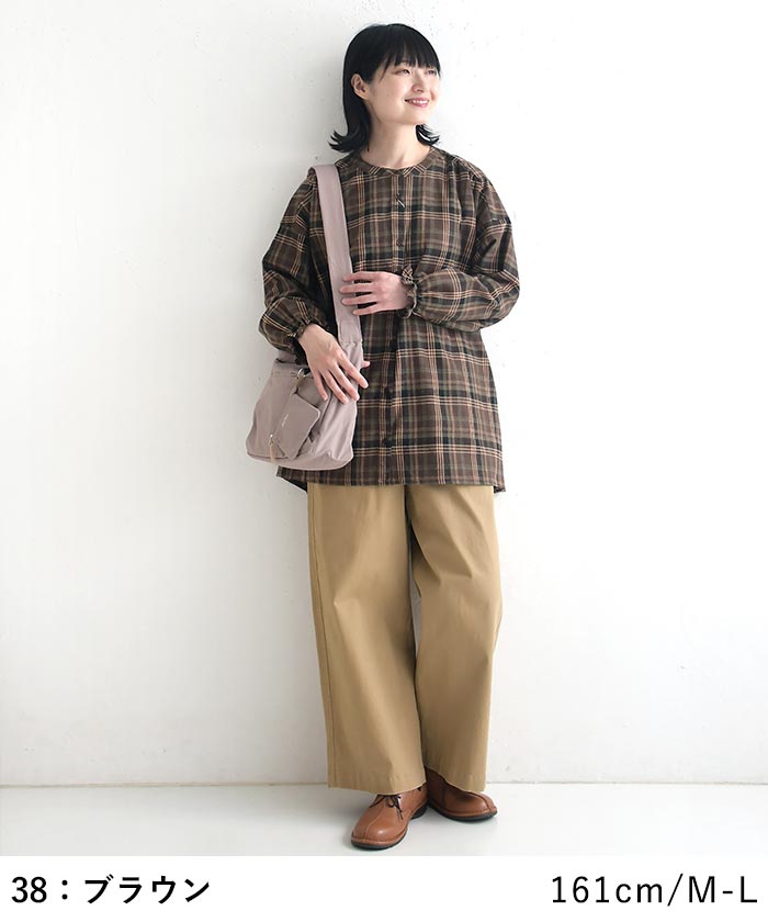 チュニックブラウス 微起毛 コットンチェックearth_eco_loco  秋冬 26AW1009, | earth_eco_loco | 11