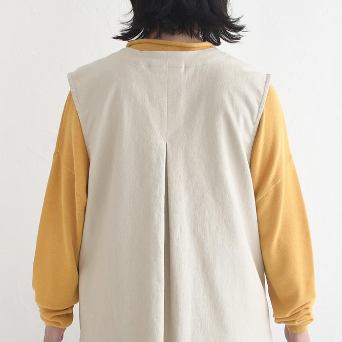 ベスト コットンストレッチツイル 前開き 長め丈 earth_eco_loco  レディース 秋 冬 26AW0910, | earth_eco_loco | 16