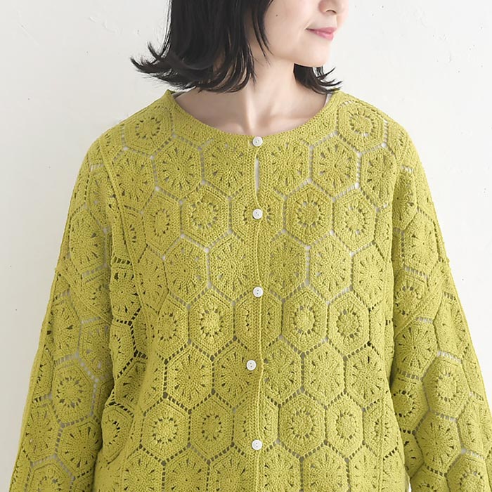 カーディガン コットンクロシェ 綿100％ earth_eco_loco  秋 冬 30代 40代 50代 26AW0904, | earth_eco_loco | 14