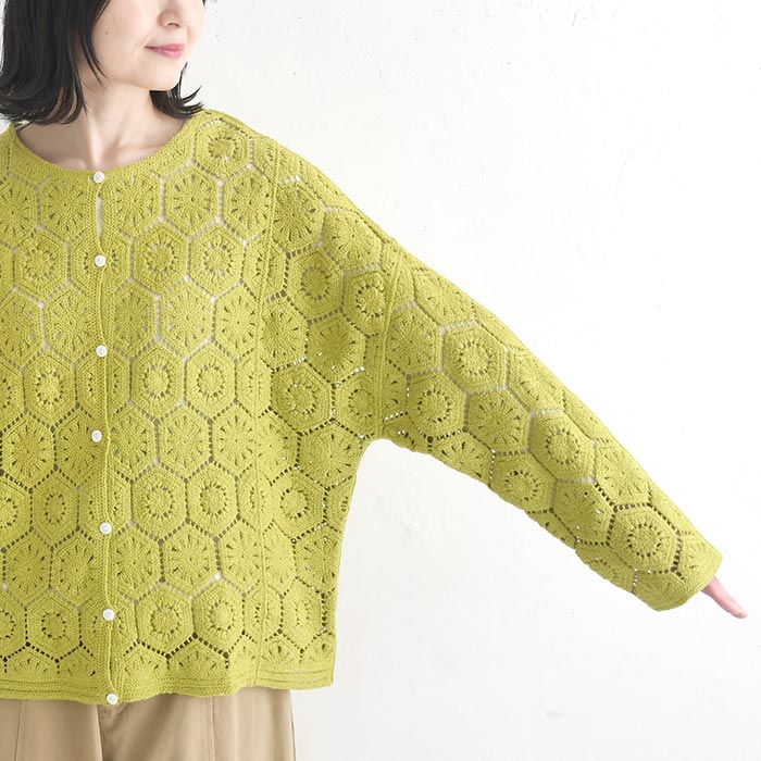 カーディガン コットンクロシェ 綿100％ earth_eco_loco  秋 冬 30代 40代 50代 26AW0904, | earth_eco_loco | 16