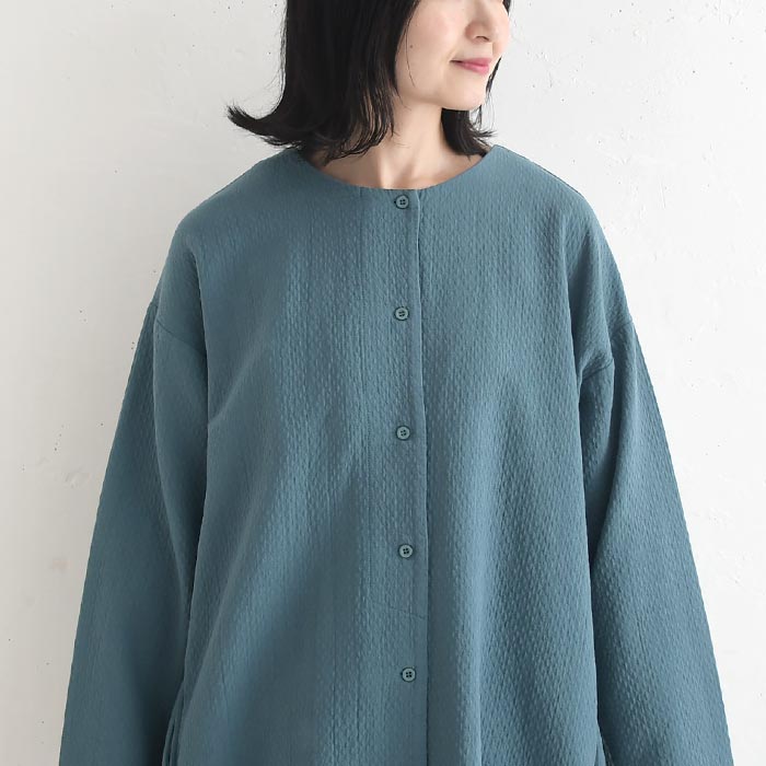 チュニックワンピース 接結ガーゼ コットンジャガード earth_eco_loco 秋冬 26AW1009, | earth_eco_loco | 14