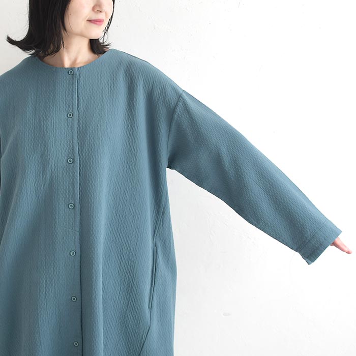 チュニックワンピース 接結ガーゼ コットンジャガード earth_eco_loco 秋冬 26AW1009, | earth_eco_loco | 16