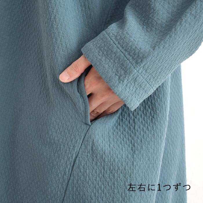 チュニックワンピース 接結ガーゼ コットンジャガード earth_eco_loco 秋冬 26AW1009, | earth_eco_loco | 18