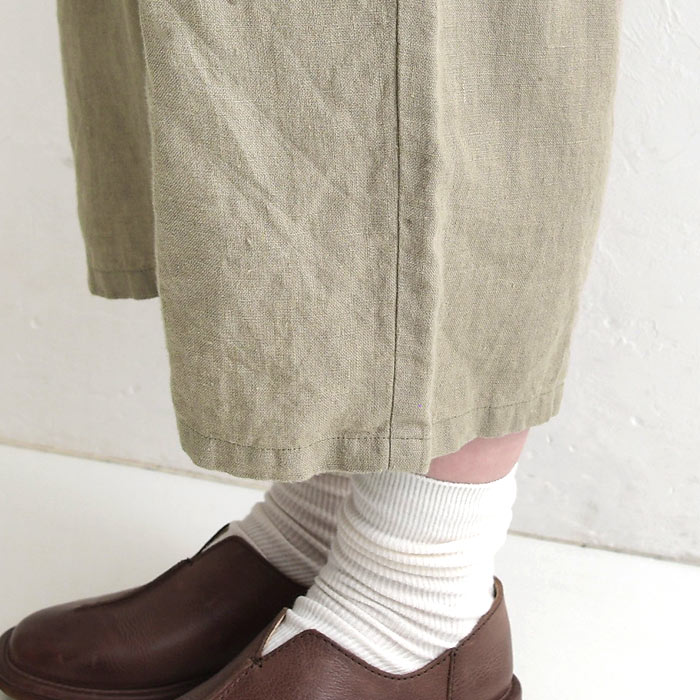 ワイドパンツ レディース 8分丈 9番手リネン 麻100％ 25AW0725R, | earth_eco_loco | 21