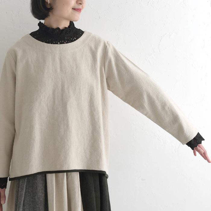 クルーネック プルオーバー レディース 起毛 ツイル 綿麻 25AW1107R, 爆買 | earth_eco_loco | 20