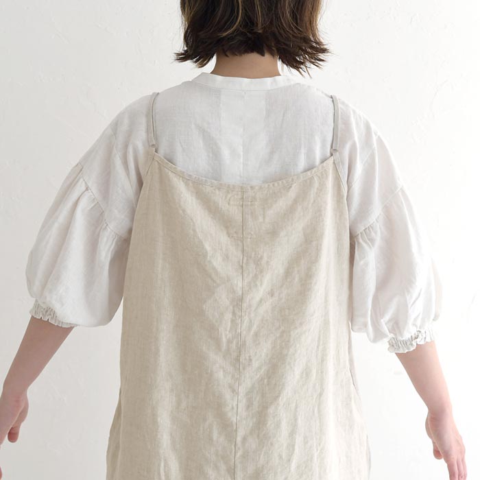 前重ねキャミワンピース 大きいサイズ レディース 肩紐調節 リネン100％ 麻 25SS0627R, | earth_eco_loco | 21