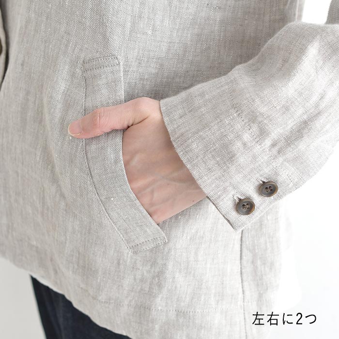 最大20％OFFクーポンあり ジャケット レディース 9番手 ヴィンテージリネン Vネック 麻100%秋冬 26AW0918R, | earth_eco_loco | 16