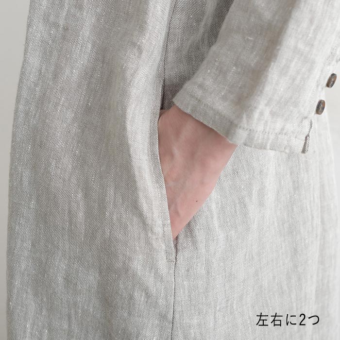高評価★4.65ワンピース レディース 9番手 ヴィンテージリネン 麻100％大きいサイズ 26AW0918R, | earth_eco_loco | 17