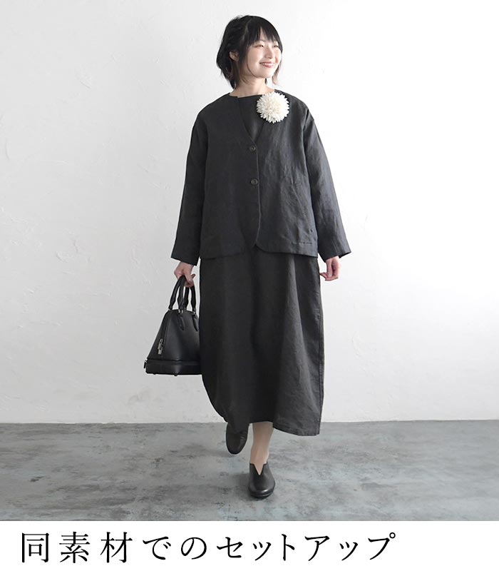 高評価★4.65ワンピース レディース 9番手 ヴィンテージリネン 麻100％大きいサイズ 26AW0918R, | earth_eco_loco | 09