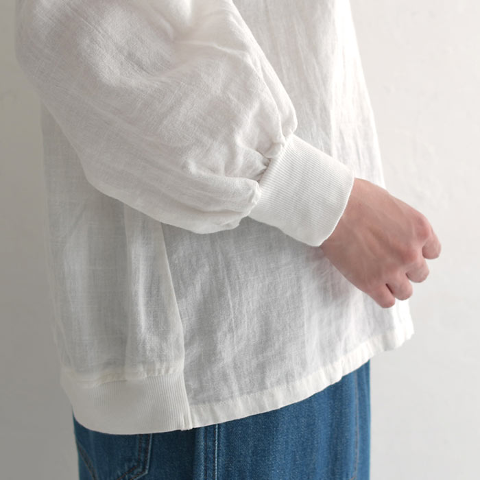 ブラウス シャツ プルオーバー 長袖 レディース 麻100％ 割烹 袖リブ 26SS0227R, | earth_eco_loco | 23