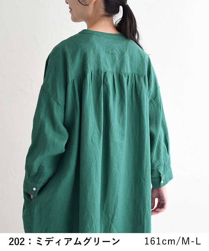 クーポンあり ワンピース 長袖 レディース ワイド 麻100％ リネン 前開き 大きいサイズ 26SS0304R, | earth_eco_loco | 15