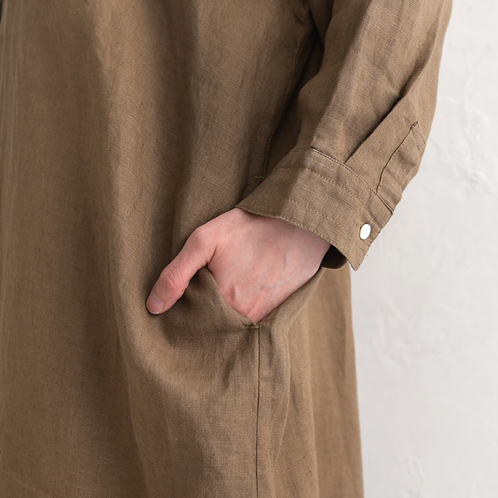 ワンピース 長袖 レディース ワイド 麻100％ リネン 前開き 大きいサイズ 25SS0304R, | earth_eco_loco | 18
