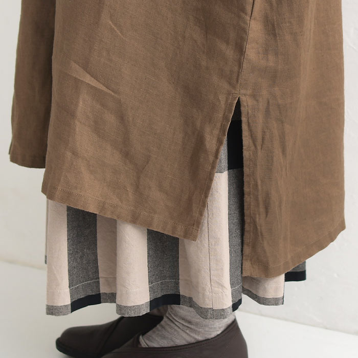 ワンピース 長袖 レディース ワイド 麻100％ リネン 前開き 大きいサイズ 25SS0304R, | earth_eco_loco | 19