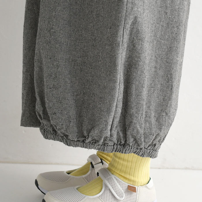 1,111円OFFクーポンあり パンツ ワイド レディース バルーン 綿麻 3種のチェック 大きいサイズ 25SS0219, | earth_eco_loco | 19