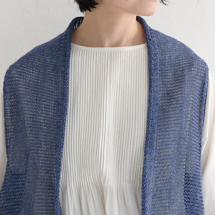 ベスト ジレ レディース ニット ノルマンディリネン ピン付き 日本製 麻100％ 大きいサイズ 25SS0321, | earth_eco_loco | 17