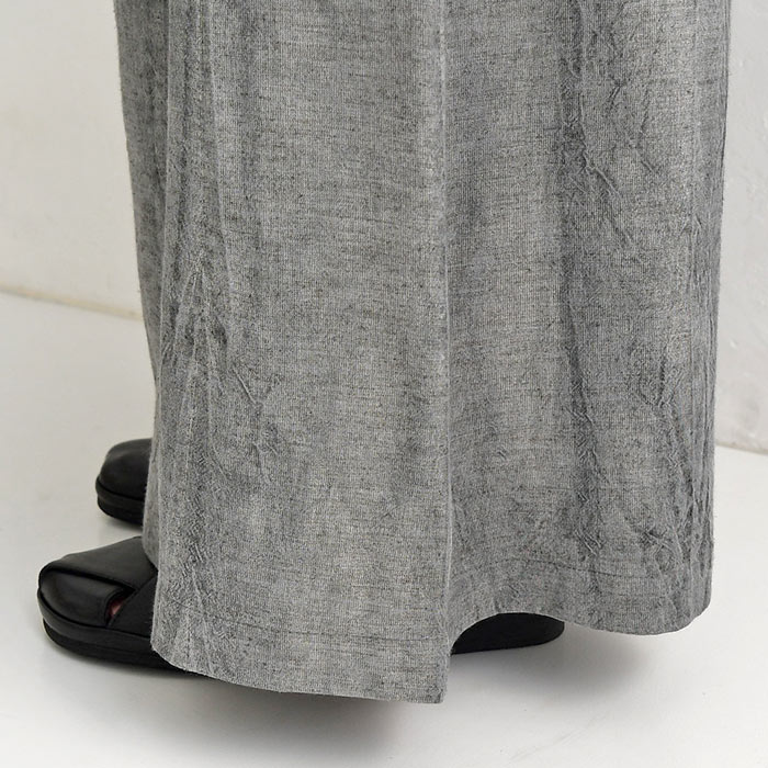 ワイドパンツ レディース フレア 楽ちん ゆったり 麻レーヨン ムラ染め 25SS0404, | earth_eco_loco | 20