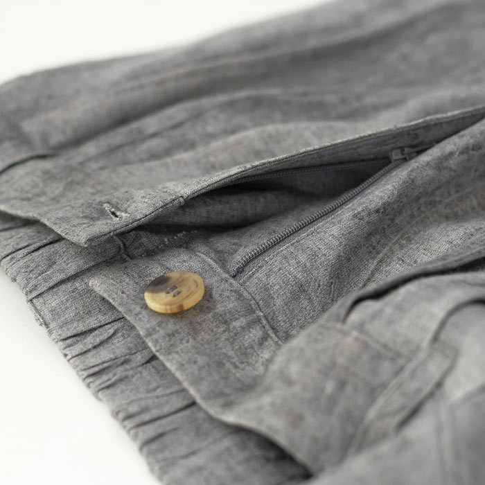 ワイドパンツ レディース フレア 楽ちん ゆったり 麻レーヨン ムラ染め 25SS0404, | earth_eco_loco | 21
