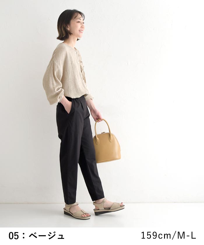 ブラウス 涼しい レディース 上品 麻レーヨン ダブルフリル ゆったり 25SS0620, | earth_eco_loco | 09