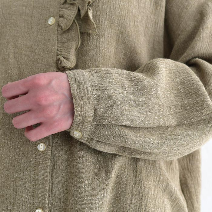 ブラウス 涼しい レディース 上品 麻レーヨン ダブルフリル ゆったり 25SS0620, | earth_eco_loco | 15