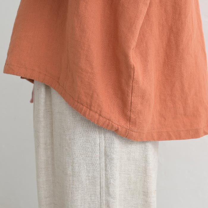 ワイドシャツ ラミー裾ドロスト earth_eco_loco 麻100% 春 夏 30代 40代 50代 26SS0410, | earth_eco_loco | 22