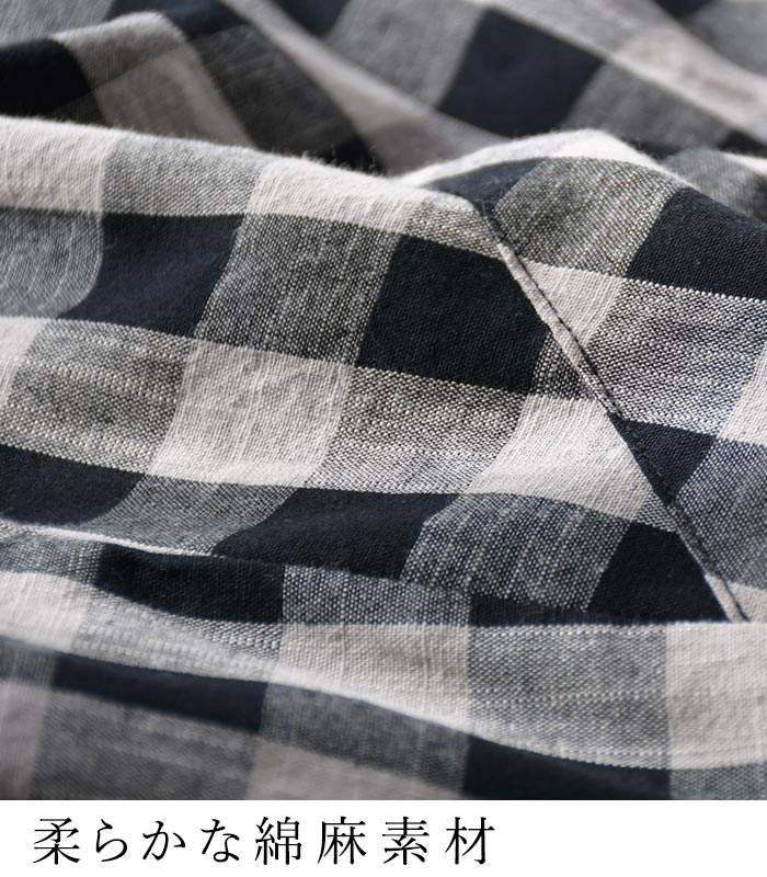 新作早割P5倍 ロングスカート レディース 綿麻 チェック 変形切替 春 夏 30代 40代 50代 26SS0219, | earth_eco_loco | 07