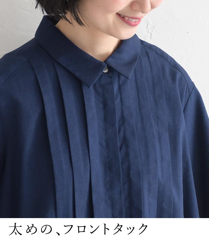半袖ブラウスリネンコットン フロントタック 綿麻  レディース 春 夏 30代 40代 50代 26SS0417, | earth_eco_loco | 06