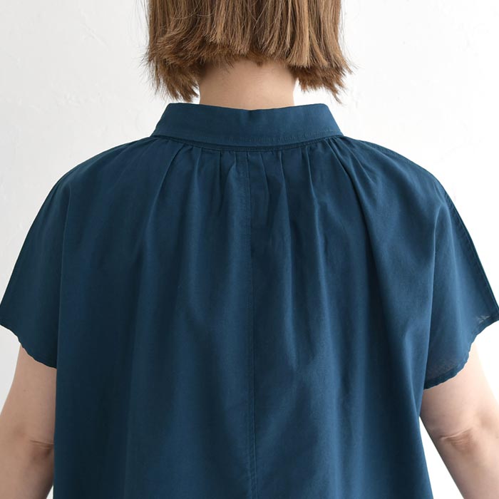 ブラウス 綿麻 リネンコットン 丸襟 裾絞り earth_eco_loco 春 夏 30代 40代 50代 26SS0501, | earth_eco_loco | 20