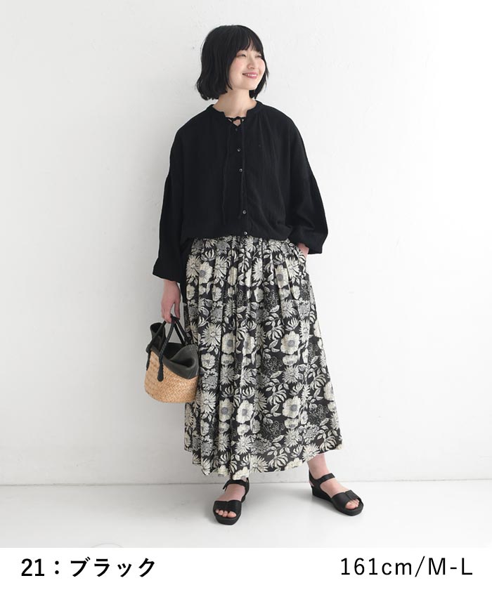 ブラウス 綿麻 リボン earth_eco_loco 春 夏 30代 40代 50代 26SS0403, | earth_eco_loco | 14