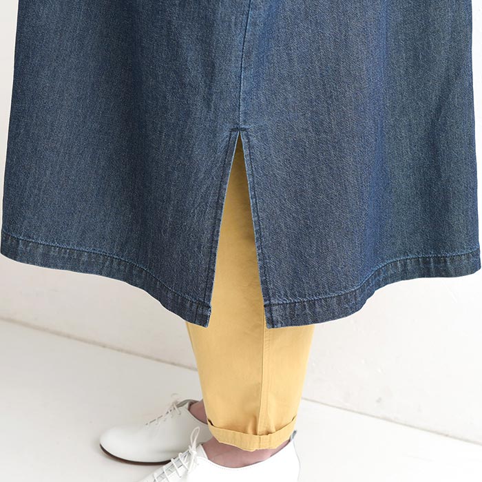 シャツワンピース 綿麻デニム ステッチ使い ワイド earth_eco_loco 春 夏 30代 40代 50代 26SS0508, | earth_eco_loco | 20