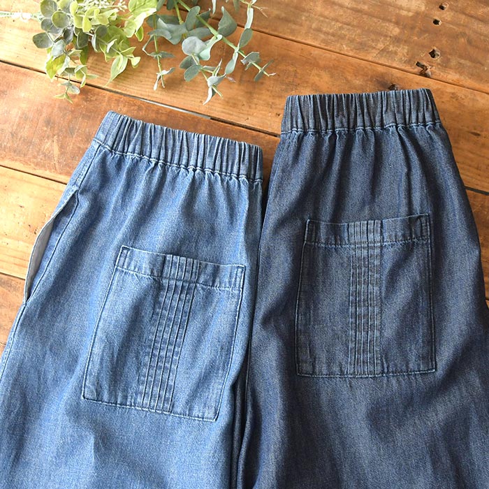 フレアパンツ 綿麻デニム ステッチ使い ワイドパンツ earth_eco_loco 春 夏 30代 40代 50代 26SS0508, | earth_eco_loco | 15