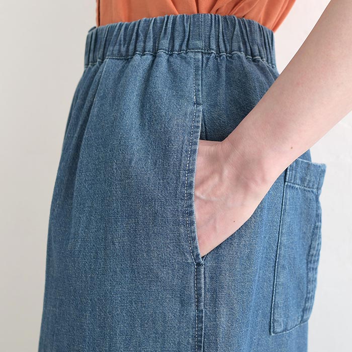 フレアパンツ 綿麻デニム ステッチ使い ワイドパンツ earth_eco_loco 春 夏 30代 40代 50代 26SS0508, | earth_eco_loco | 18