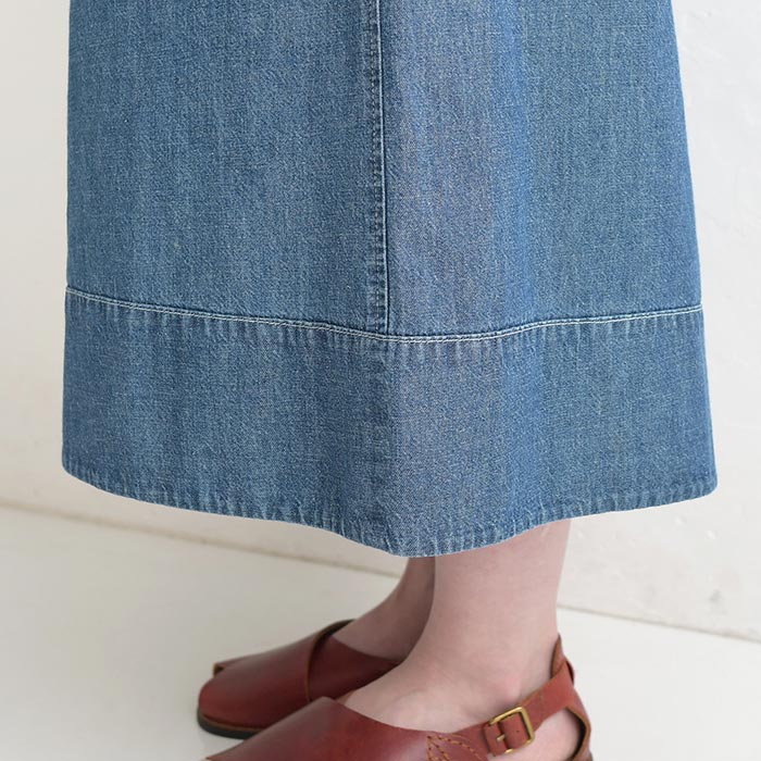 フレアパンツ 綿麻デニム ステッチ使い ワイドパンツ earth_eco_loco 春 夏 30代 40代 50代 26SS0508, | earth_eco_loco | 19