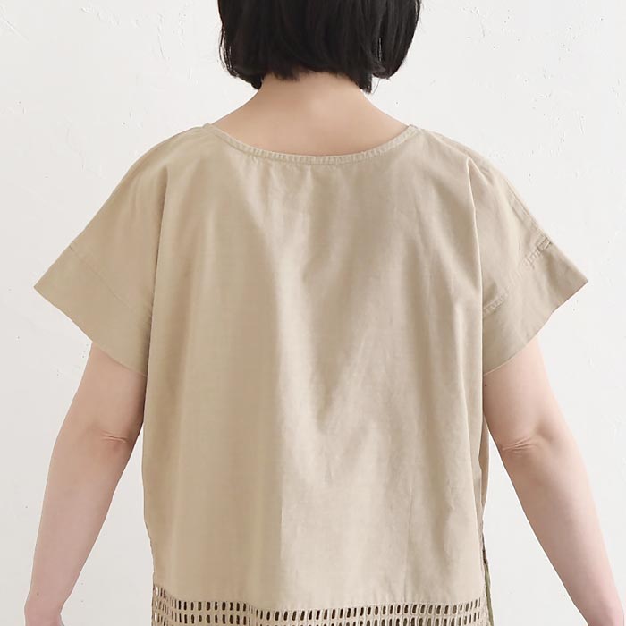 ブラウス カットワークレース 綿麻 プルオーバー earth_eco_loco 夏 春 30代 40代 50代 26SS0604, | earth_eco_loco | 14