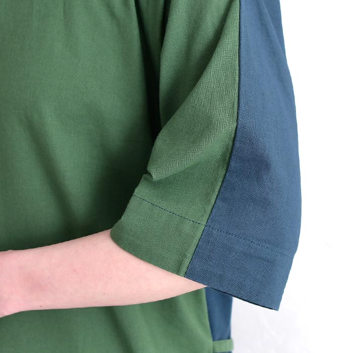 ワンピース 綿麻 前後配色 earth_eco_loco 夏 春 30代 40代 50代 26SS0529, | earth_eco_loco | 19
