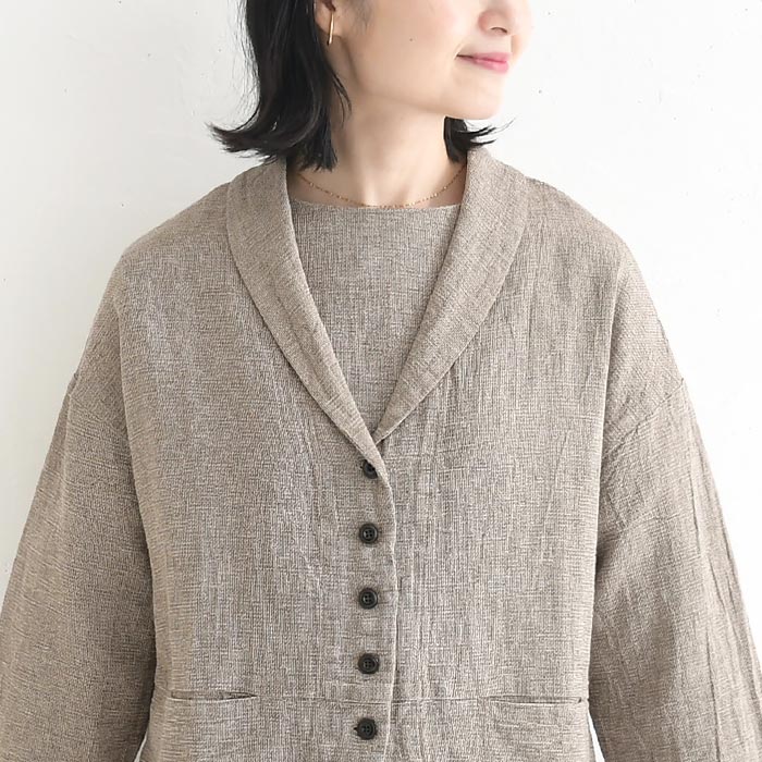 早割10％OFFクーポン ジャケット 綿麻パナマクロス earth_eco_loco 秋 30代 40代 50代 26AW0821, | earth_eco_loco | 15