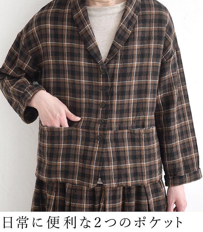 早割10％OFFクーポン ジャケット 綿麻パナマクロス earth_eco_loco 秋 30代 40代 50代 26AW0821, | earth_eco_loco | 10
