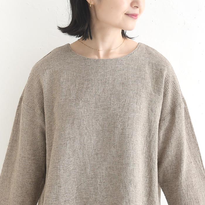 早割10％OFFクーポン プルオーバー ブラウス 綿麻パナマクロス earth_eco_loco  秋 30代 40代 50代 26AW0821, | earth_eco_loco | 15
