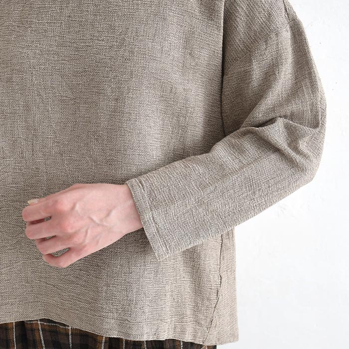 早割10％OFFクーポン プルオーバー ブラウス 綿麻パナマクロス earth_eco_loco  秋 30代 40代 50代 26AW0821, | earth_eco_loco | 18