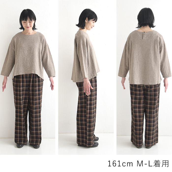 早割10％OFFクーポン プルオーバー ブラウス 綿麻パナマクロス earth_eco_loco  秋 30代 40代 50代 26AW0821, | earth_eco_loco | 20