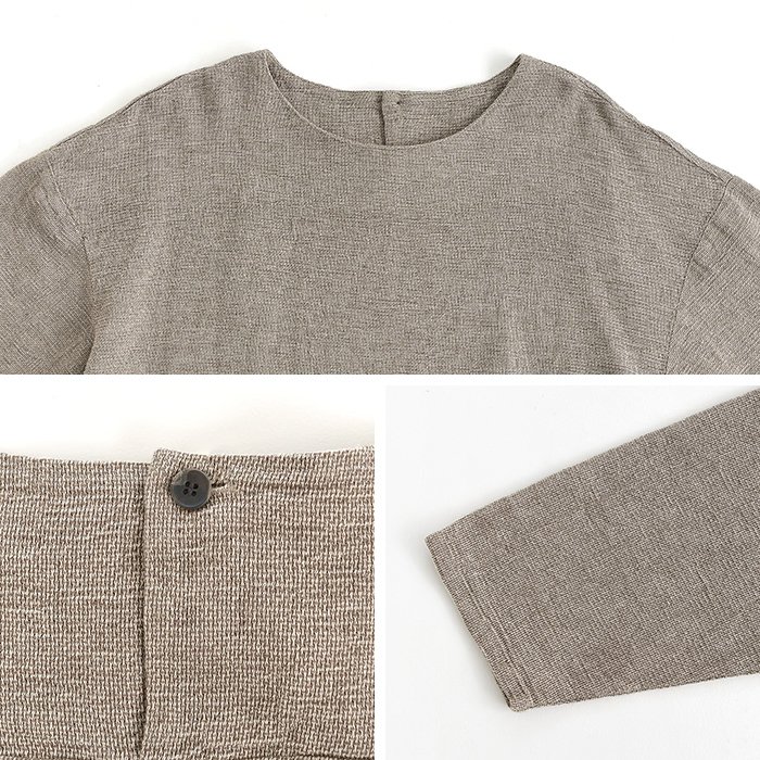 早割10％OFFクーポン プルオーバー ブラウス 綿麻パナマクロス earth_eco_loco  秋 30代 40代 50代 26AW0821, | earth_eco_loco | 21