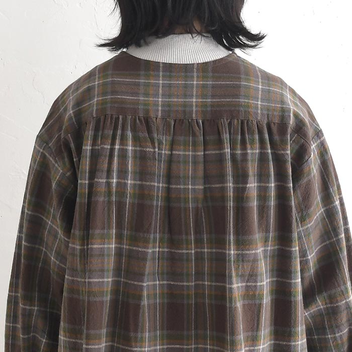 早割10％OFFクーポン ブラウス 綿麻 フリル チェック earth_eco_loco  秋冬 30代 40代 50代 26AW0821, | earth_eco_loco | 17