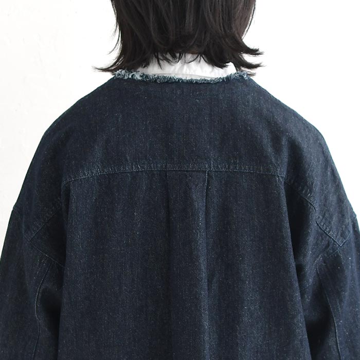 早割10％OFFクーポン ジャケット 9.5ozデニム ノーカラー earth_eco_loco  秋冬 30代 40代 50代 26AW0821, | earth_eco_loco | 13