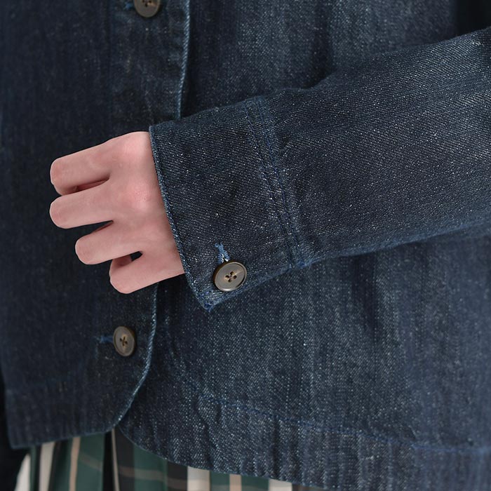 早割10％OFFクーポン ジャケット 9.5ozデニム ノーカラー earth_eco_loco  秋冬 30代 40代 50代 26AW0821, | earth_eco_loco | 15