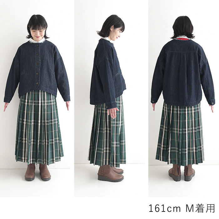 早割10％OFFクーポン ジャケット 9.5ozデニム ノーカラー earth_eco_loco  秋冬 30代 40代 50代 26AW0821, | earth_eco_loco | 18