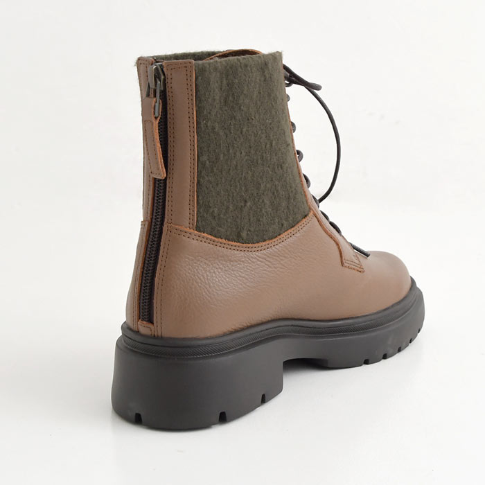 クーポンで30％OFF 本革 3E レースアップ ブーツ レディース サイドゴア コンフォートシューズ 25AW1003, | earth_eco_loco | 23