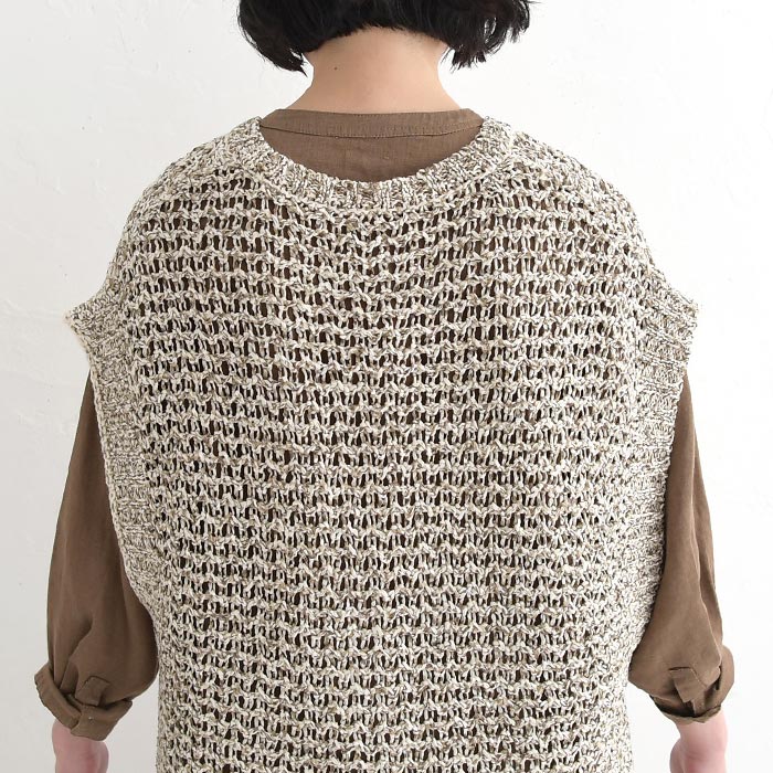 クーポンあり ニットベスト綿混メランジニット サマーニット earth_eco_loco 春 夏 30代 40代 50代 26SS0327, | earth_eco_loco | 19