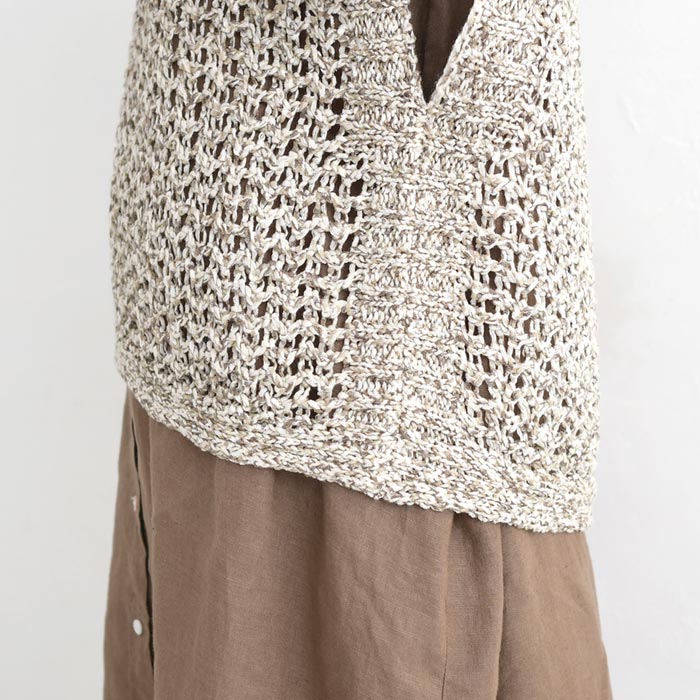 クーポンあり ニットベスト綿混メランジニット サマーニット earth_eco_loco 春 夏 30代 40代 50代 26SS0327, | earth_eco_loco | 21