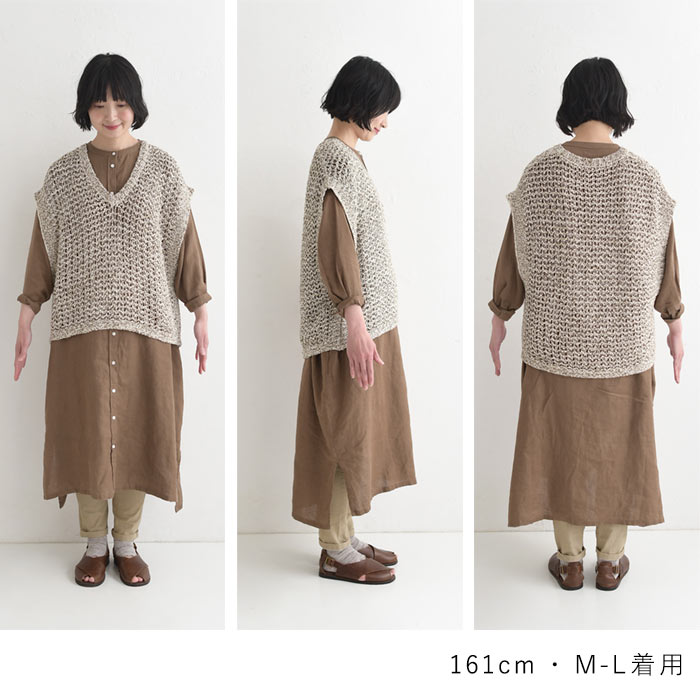 クーポンあり ニットベスト綿混メランジニット サマーニット earth_eco_loco 春 夏 30代 40代 50代 26SS0327, | earth_eco_loco | 22